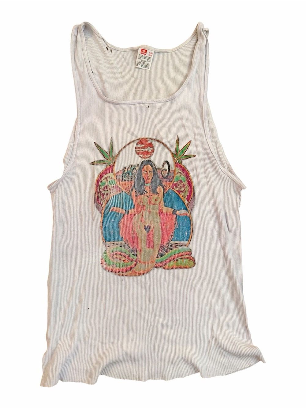 BACKBITE Vintage Custom Frazetta Girl Femme Fatale Ribbed Tank Top Size XL